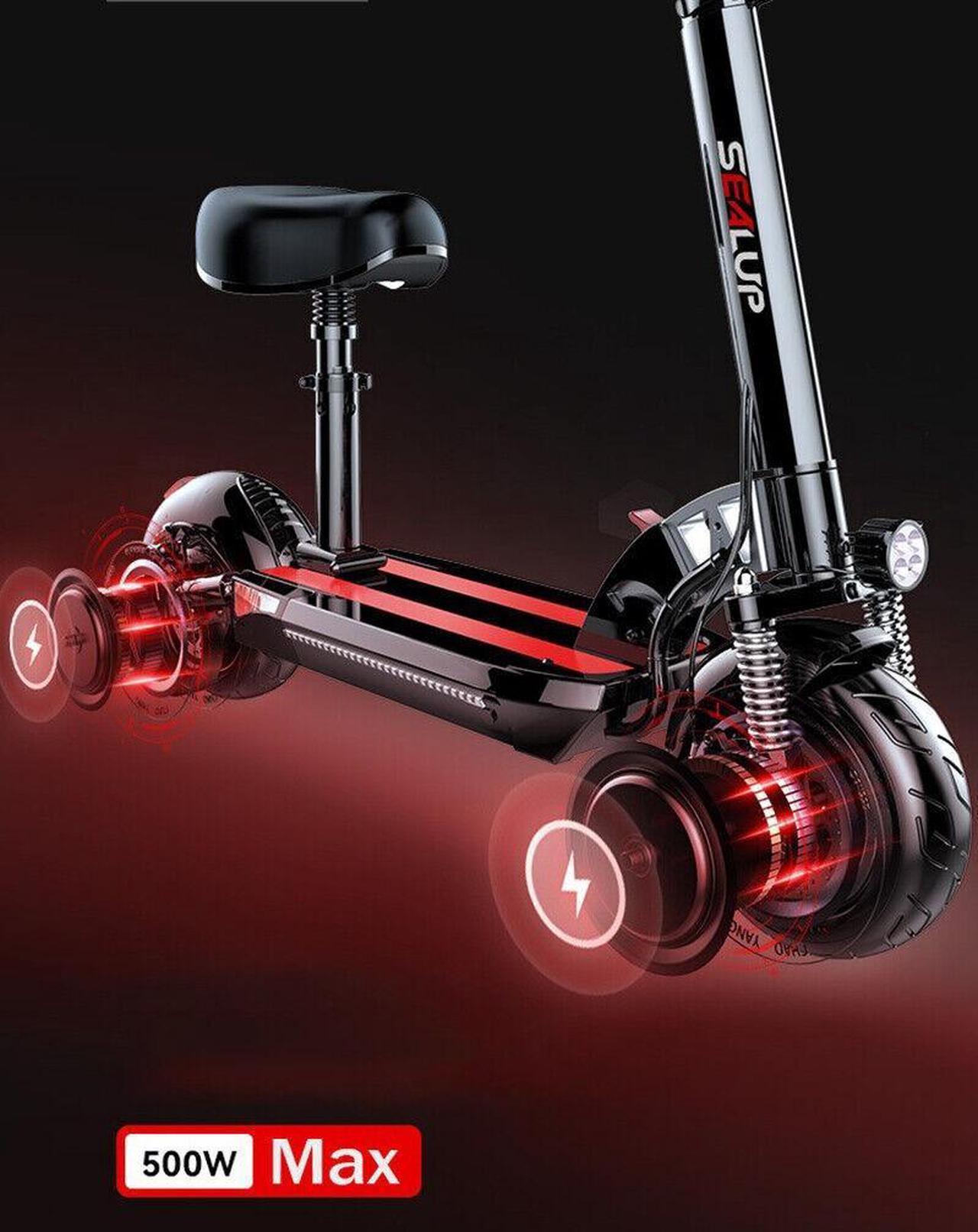 Alt view image 5 of 7 - LDLC heavy duty Electric Scooter 500W 28MPH E-Scooter Seated NFC system range 28mile
