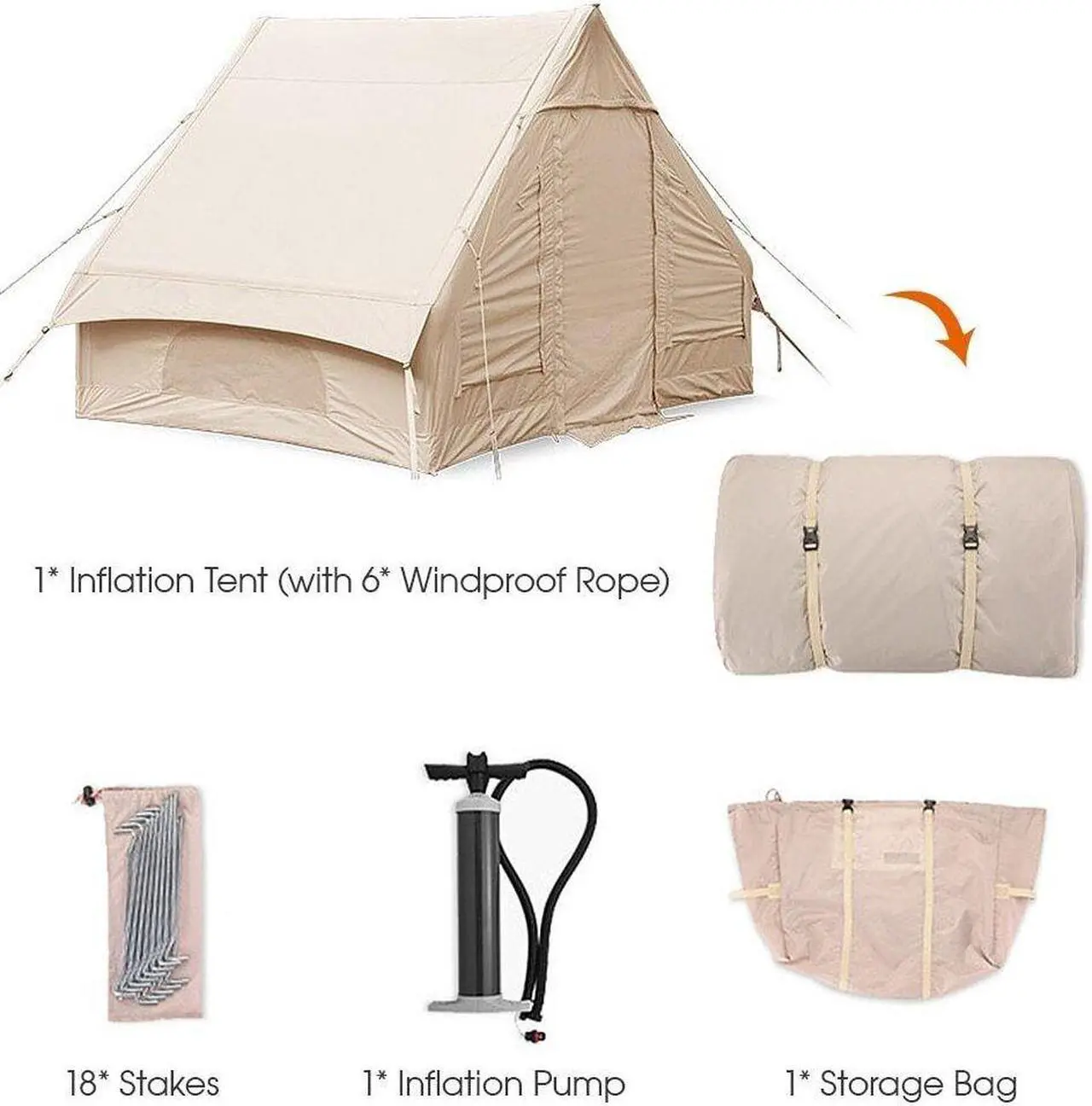 Alt view image 5 of 7 - LDLC Camping Tent Waterproof Inflatable GIANT Tent House Tents max 10 Person for Family