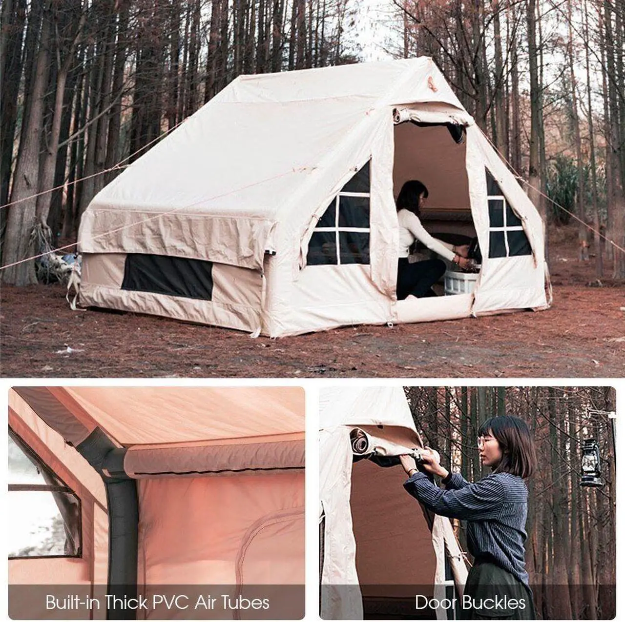 Alt view image 2 of 7 - LDLC Camping Tent Waterproof Inflatable GIANT Tent House Tents max 10 Person for Family