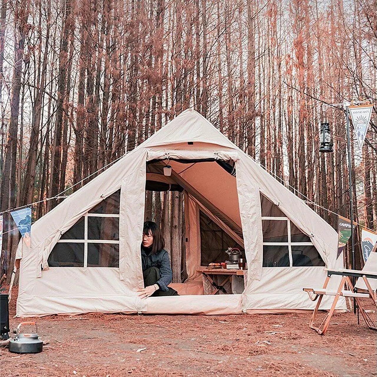 Alt view image 3 of 7 - LDLC Camping Tent Waterproof Inflatable GIANT Tent House Tents max 10 Person for Family