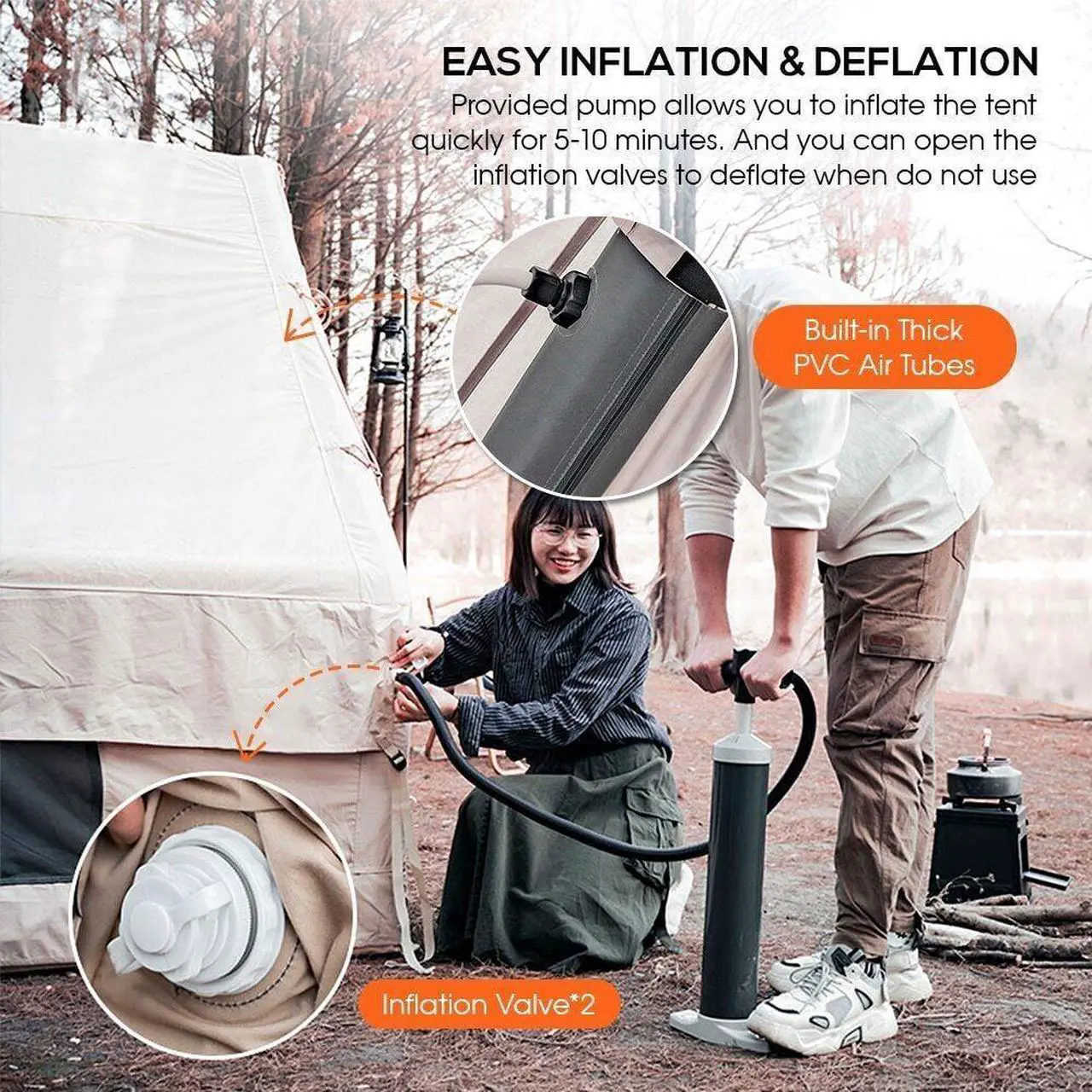Alt view image 4 of 7 - LDLC Camping Tent Waterproof Inflatable GIANT Tent House Tents max 10 Person for Family