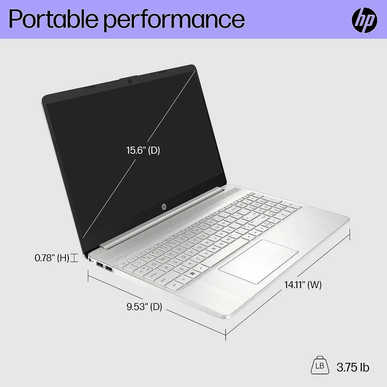 Alt view image 5 of 7 - HP 15 Laptop, 15.6" HD Display, AMD Ryzen 5 5500U 6 Cores Processor, AMD Radeon Graphics, 16GB DDR4  1TB PCIe SSD, WiFi, Bluetooth, Webcam, Windows 11