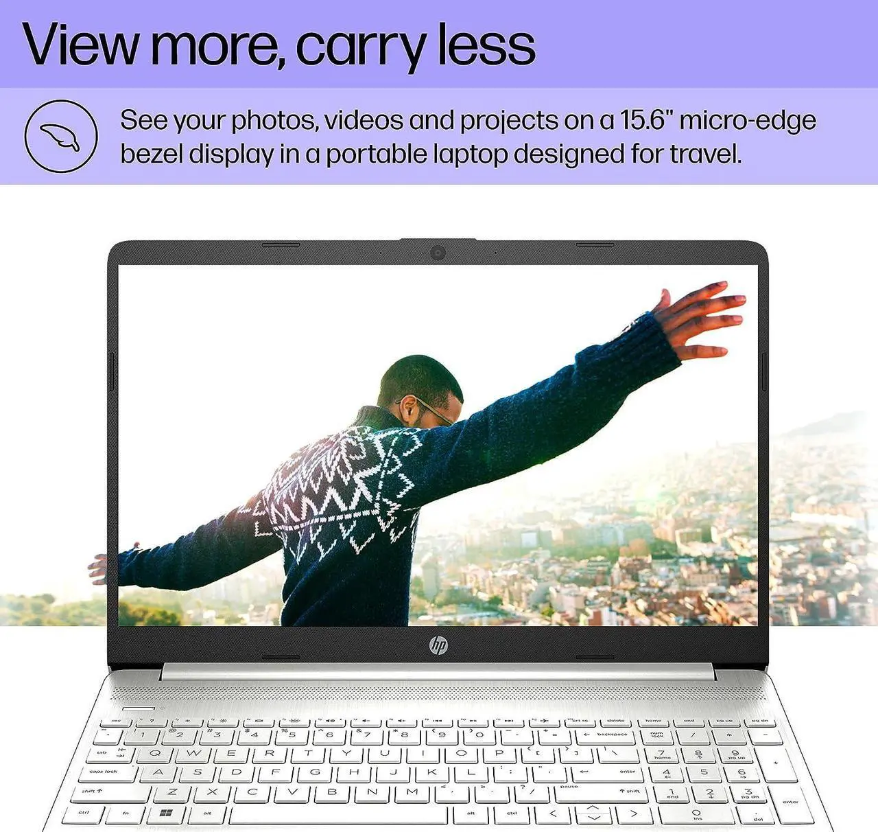 Alt view image 3 of 7 - HP 15 Laptop, 15.6" HD Display, AMD Ryzen 5 5500U 6 Cores Processor, AMD Radeon Graphics, 16GB DDR4  1TB PCIe SSD, WiFi, Bluetooth, Webcam, Windows 11