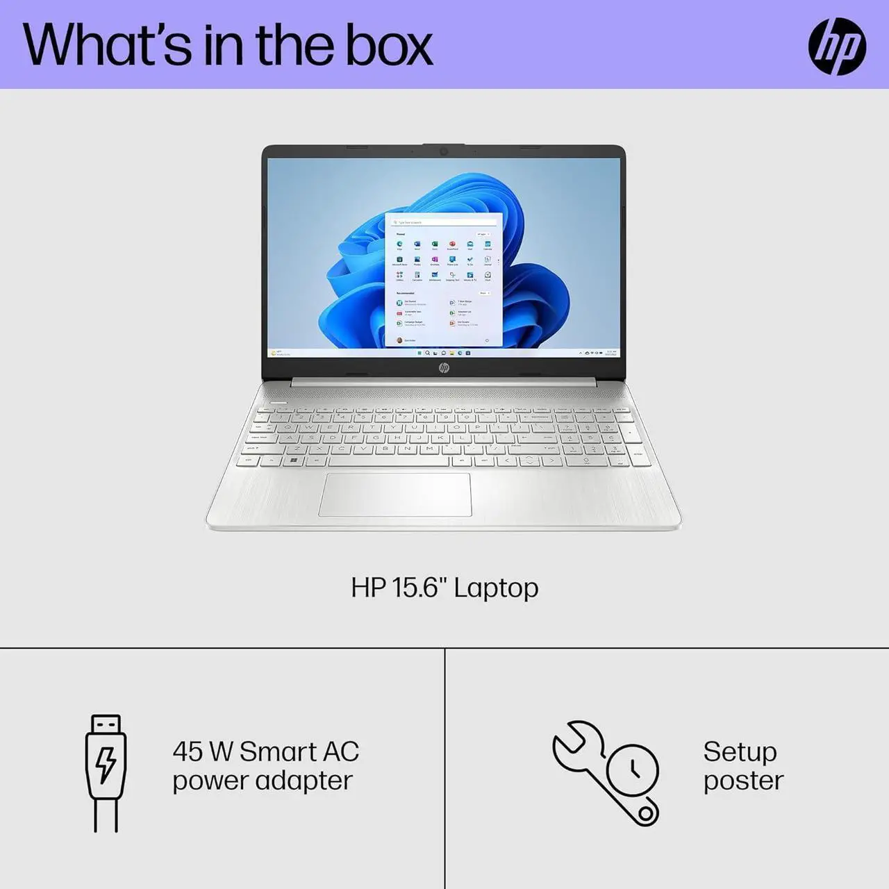 Alt view image 7 of 7 - HP 15 Laptop, 15.6" HD Display, AMD Ryzen 5 5500U 6 Cores Processor, AMD Radeon Graphics, 16GB DDR4  1TB PCIe SSD, WiFi, Bluetooth, Webcam, Windows 11