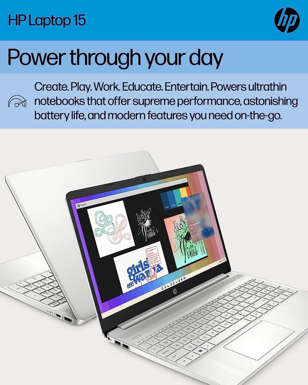 Alt view image 3 of 7 - HP 15 Laptop, 15.6 HD Display, AMD Ryzen 7 5700U 8 cores Processor, AMD Radeon Graphics, 16GB DDR4  512GB PCIe SSD, Full-Size Keyboard, Wi-Fi 6 & Bluetooth, Windows 10