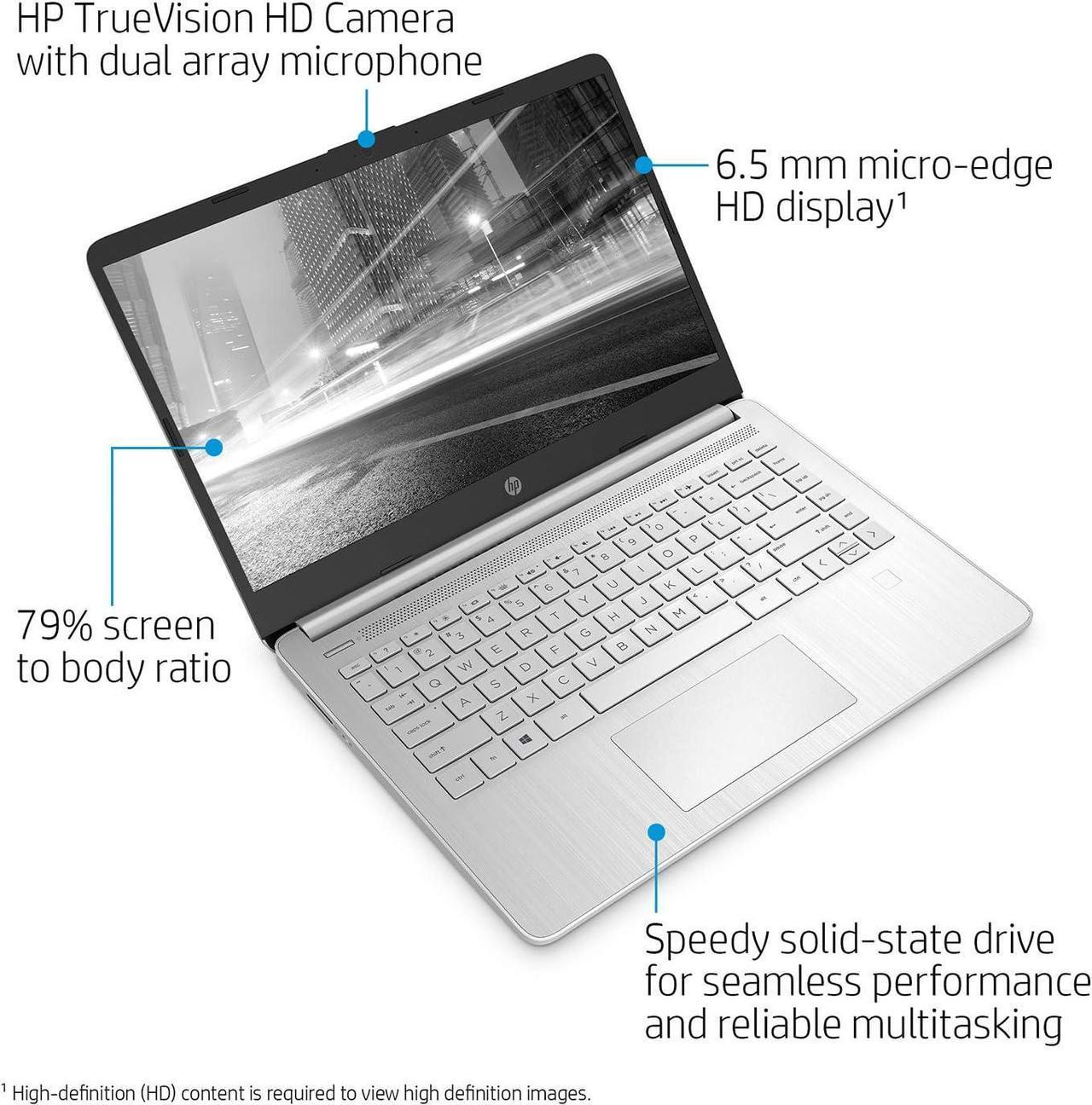 Alt view image 4 of 7 - HP Pavilion 14 Laptop, 14" FHD (1920 x 1080) Display, Intel Core i3-1125G4 4 cores Processor, Intel UHD Graphics, 32GB DDR4  1TB PCIe SSD, Webcam, HDMI, WiFi, Bluetooth, Windows 11