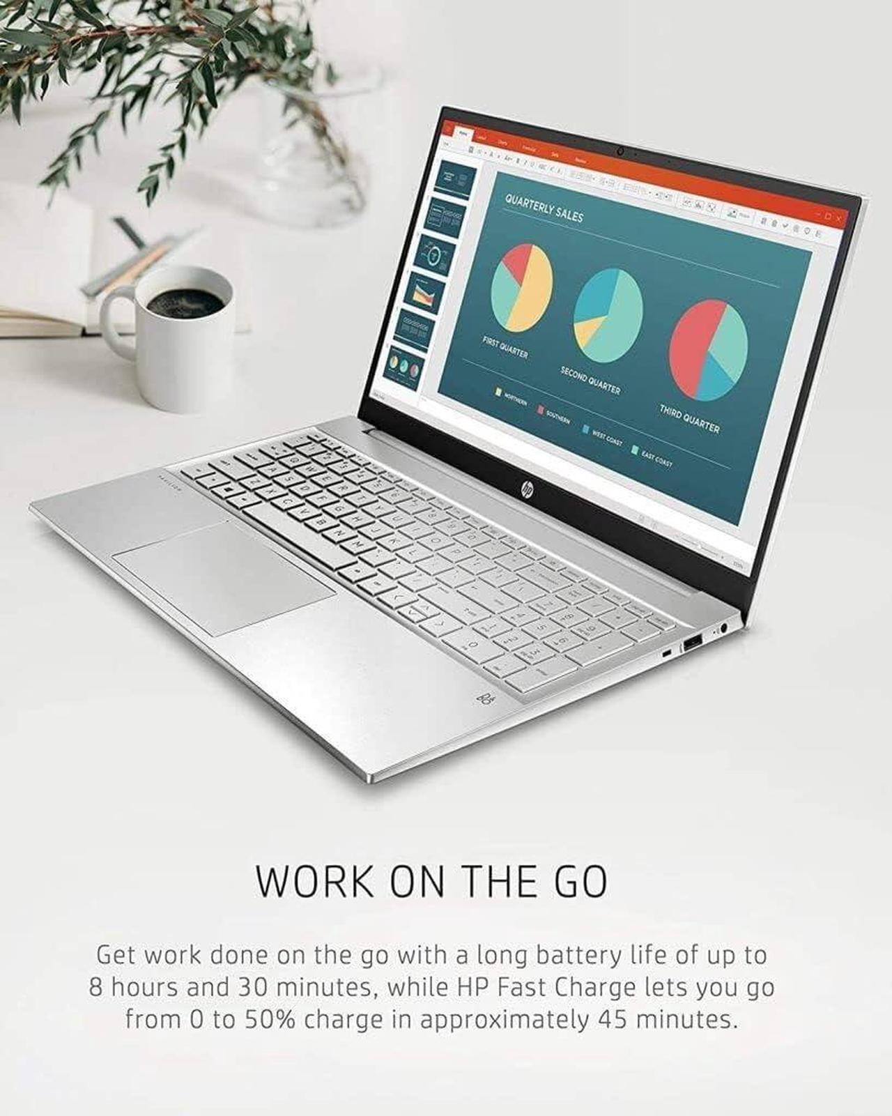 Alt view image 6 of 7 - HP Pavilion 15 Laptop, 15.6" Full HD Touchscreen, AMD Ryzen 7 5825U 8 Cores Processor, AMD Radeon Graphics, 16GB DDR4  2TB PCIe SSD, Backlit Keyboard, Wi-Fi 6, Windows 11