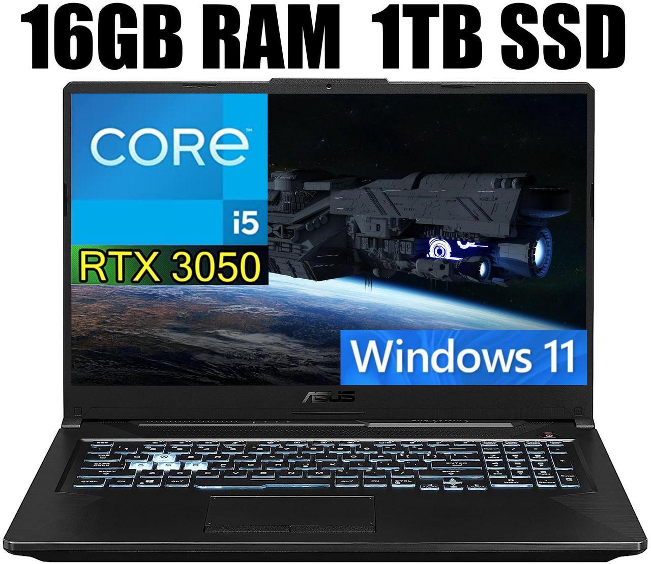 Main image of ASUS TUF F17 Gaming Laptop, 17.3" 144Hz FHD Display, Intel Core i5-11400H 6 Cores Processor, GeForce RTX 3050 4GB GDDR6 Graphics, Wi-Fi 6, 16GB DDR4  1TB PCIe SSD, Windows 11