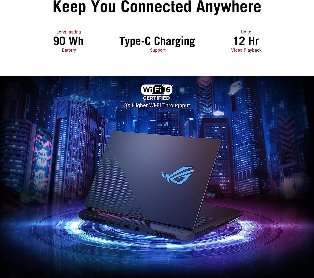 Alt view image 5 of 7 - ASUS ROG Strix 15 Gaming Laptop, 15.6" 300Hz FHD Display, AMD Ryzen 9 5900HX 8 cores Processor, NVIDIA GeForce RTX 3080 8GB GDDR6, RGB Keyboard, 16GB DDR4  1TB PCIe SSD, Windows 11