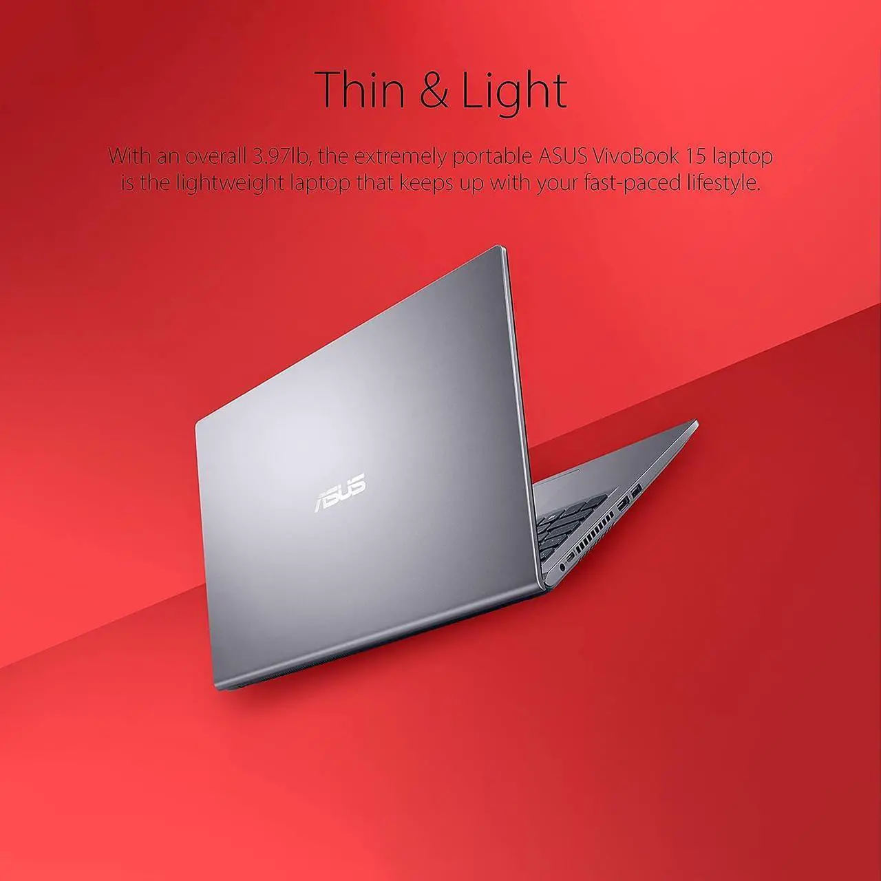 Alt view image 5 of 7 - ASUS VivoBook 15 Laptop, 15.6" FHD (1920x1080) Display, Intel i3-1115G4 2 Cores Processor, Intel UHD Graphics, USB Type-C, HDMI, Wi-Fi, 20GB DDR4  512GB PCIe SSD, Windows 11