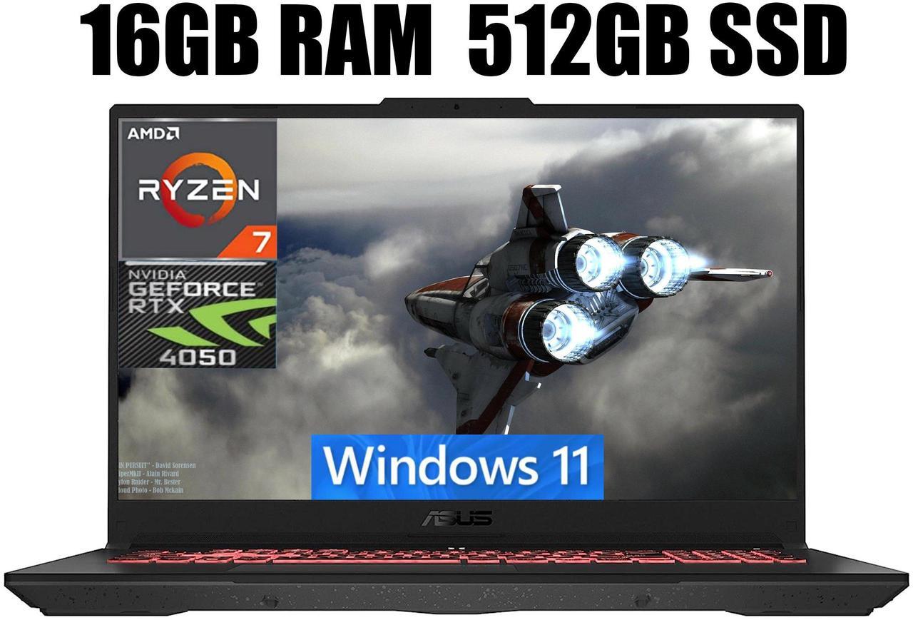 Main image of ASUS TUF Gaming A17 Gaming Laptop, 17.3" FHD 144Hz Display, AMD Ryzen 7 7735HS 8 cores processor, NVIDIA GeForce RTX 4050 6 GB GDDR6, Wi-Fi 6, 16GB DDR5  512GB PCIe SSD, Windows 11