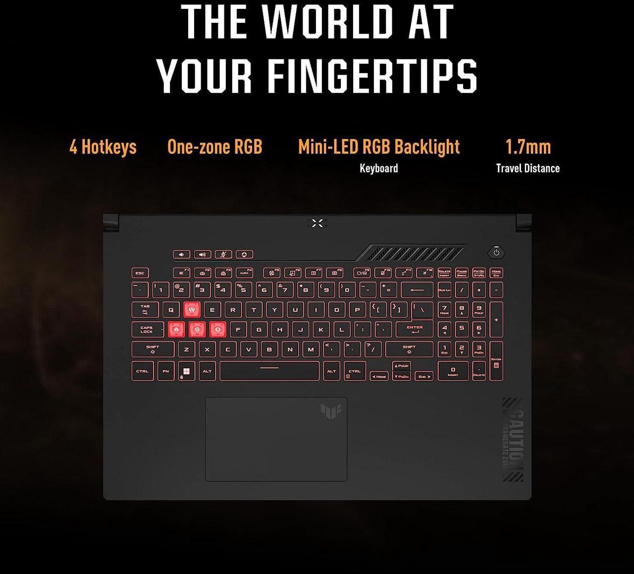 Alt view image 6 of 7 - ASUS TUF Gaming A17 Gaming Laptop, 17.3" FHD 144Hz Display, AMD Ryzen 7 7735HS 8 cores processor, NVIDIA GeForce RTX 4050 6 GB GDDR6, Wi-Fi 6, 16GB DDR5  512GB PCIe SSD, Windows 11