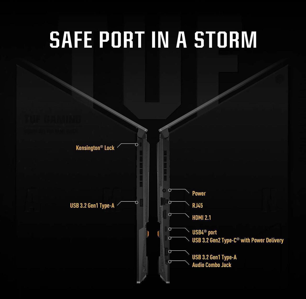 Alt view image 7 of 7 - ASUS TUF Gaming A17 Gaming Laptop, 17.3" FHD 144Hz Display, AMD Ryzen 7 7735HS 8 cores processor, NVIDIA GeForce RTX 4050 6 GB GDDR6, Wi-Fi 6, 16GB DDR5  512GB PCIe SSD, Windows 11