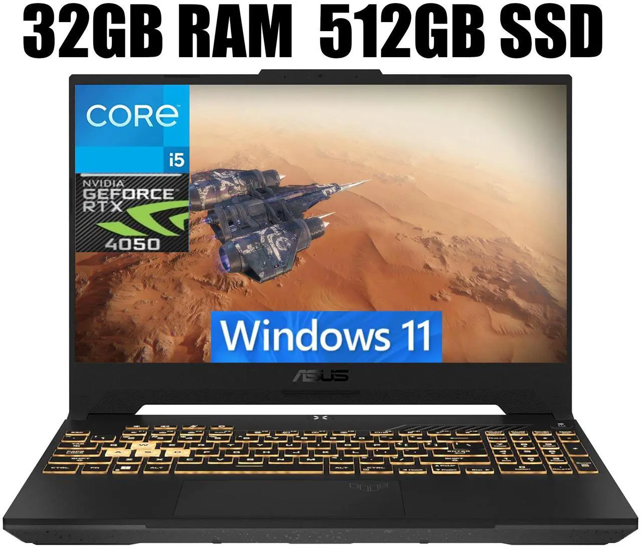 Main image of ASUS TUF Gaming F15 Gaming Laptop, 15.6" FHD 144Hz, Intel Core i5-13500H 12-Cores Processor, GeForce RTX 4050 6GB GDDR6 Graphics, Wi-Fi 6, Bluetooth 5.2, 32GB DDR4  512GB PCIe SSD, Windows 11