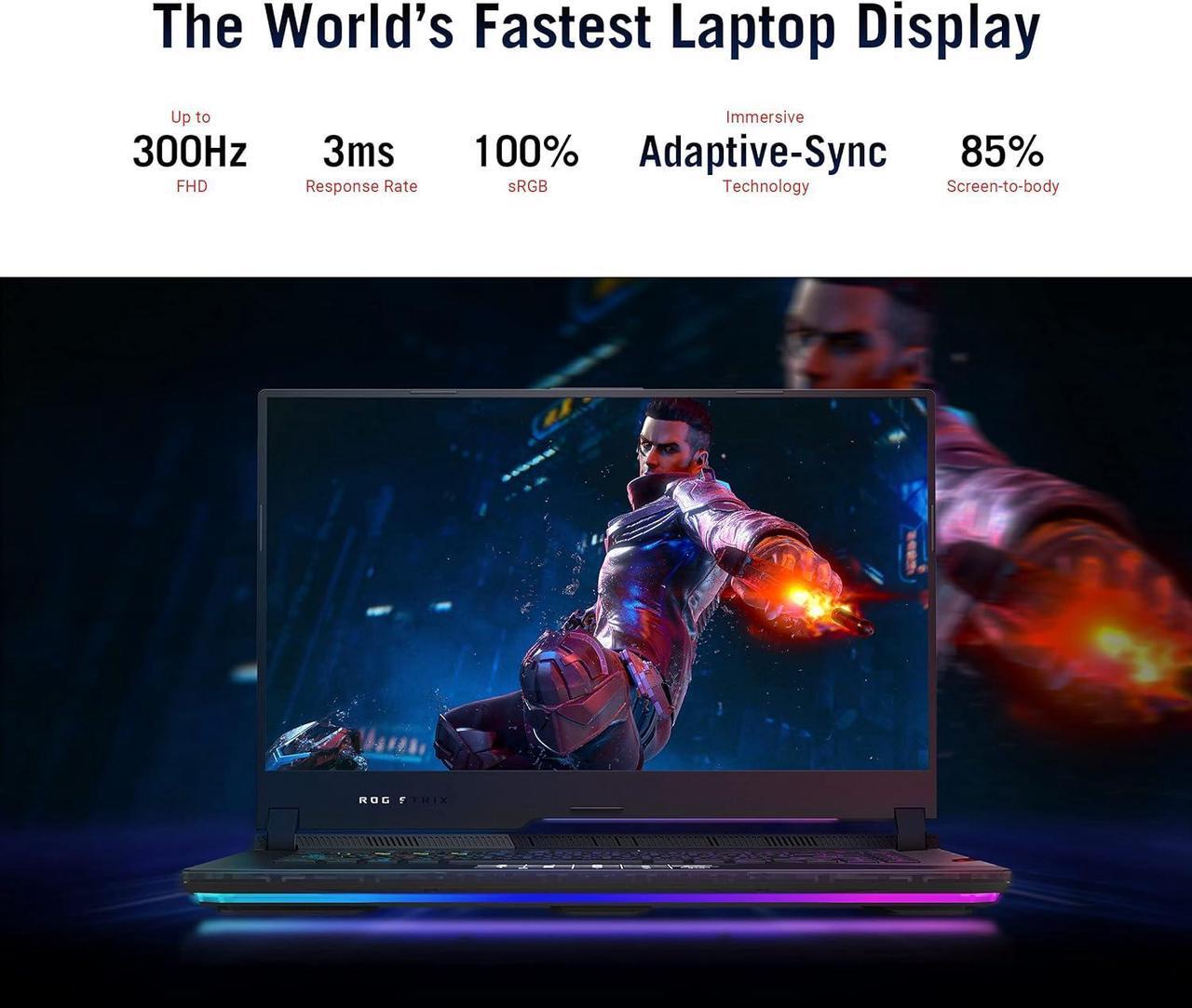 Alt view image 4 of 7 - ASUS ROG Strix Scar 15 Gaming Laptop, 15.6" FHD 300Hz Display, AMD Ryzen 9 5900HX 8 cores Processor, NVIDIA GeForce RTX 3080 8GB GDDR6, RGB Keyboard, 32GB DDR4  1TB PCIe SSD, Windows 11