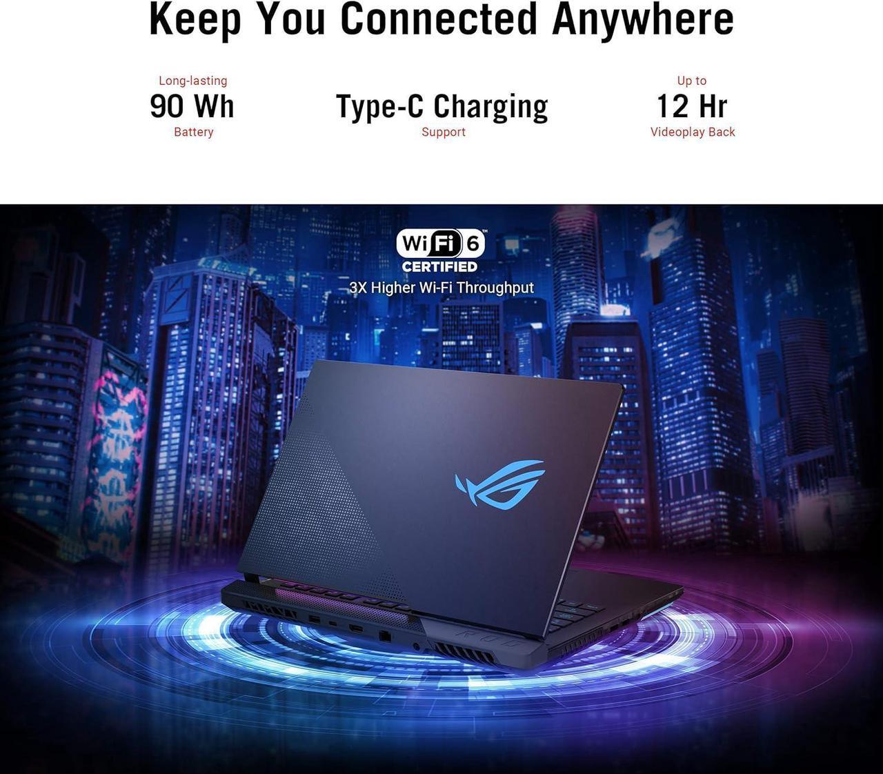 Alt view image 7 of 7 - ASUS ROG Strix Scar 15 Gaming Laptop, 15.6" FHD 300Hz Display, AMD Ryzen 9 5900HX 8 cores Processor, NVIDIA GeForce RTX 3080 8GB GDDR6, RGB Keyboard, 32GB DDR4  1TB PCIe SSD, Windows 11