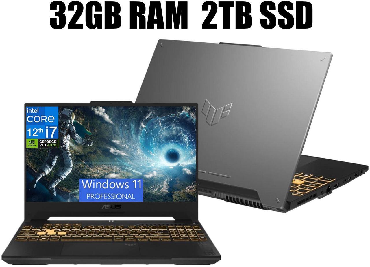 Main image of ASUS TUF F15 Gaming Laptop, 15.6'' FHD 144Hz Display, Intel Core i7-12700H 14 Cores Processor, NVIDIA GeForce RTX 4070 8GB GDDR6, Wi-Fi 6, 32GB DDR4  2TB PCIe SSD, Windows 11 Pro