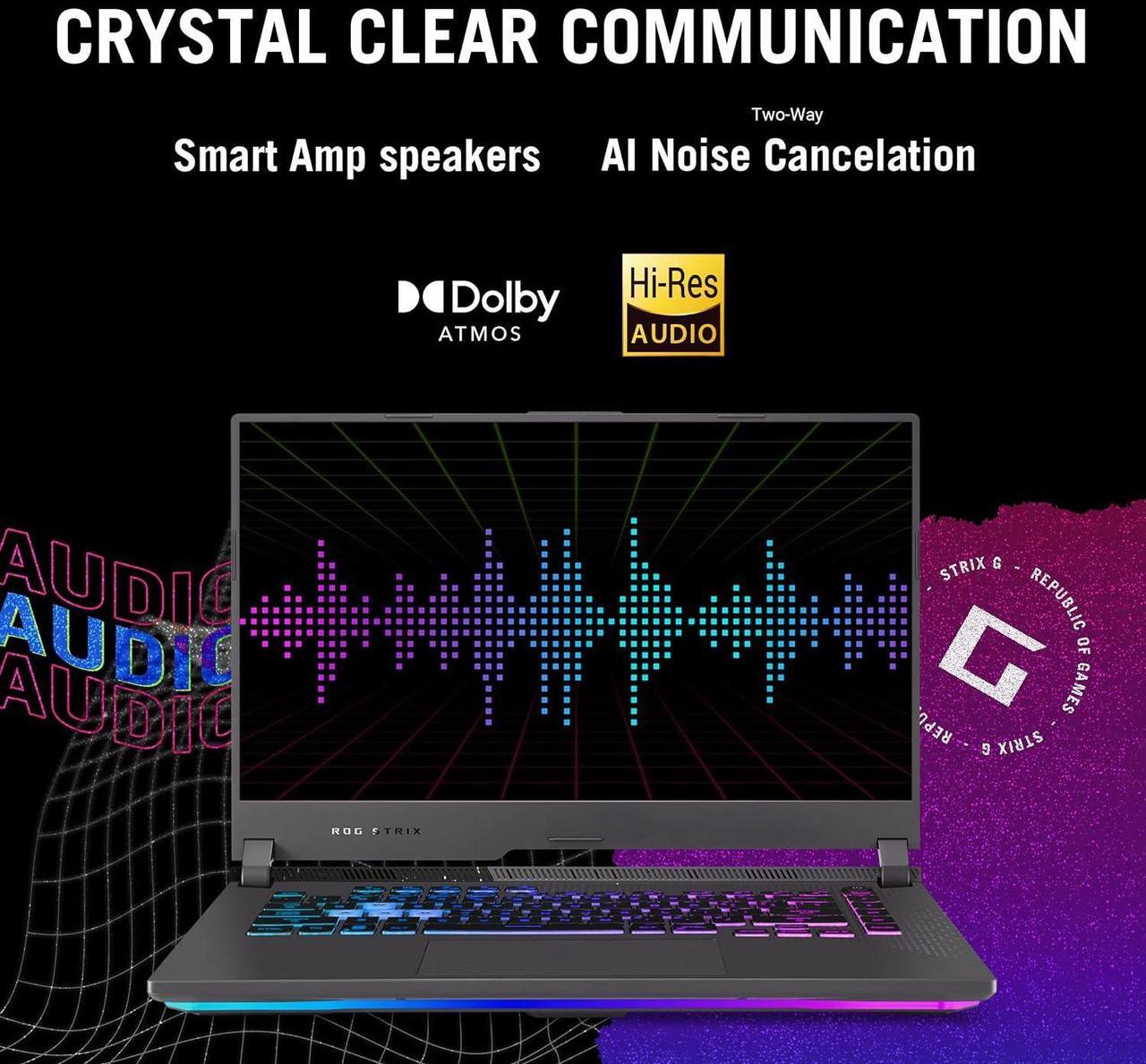 Alt view image 7 of 7 - ASUS ROG Strix G15 Gaming Laptop, 15.6" FHD 144Hz Display, AMD Ryzen 7 6800H 8 cores processor, NVIDIA GeForce RTX 3050 4GB GDDR6, Wi-Fi 6E, 32GB DDR5  1TB PCIe SSD, Windows 11 Pro