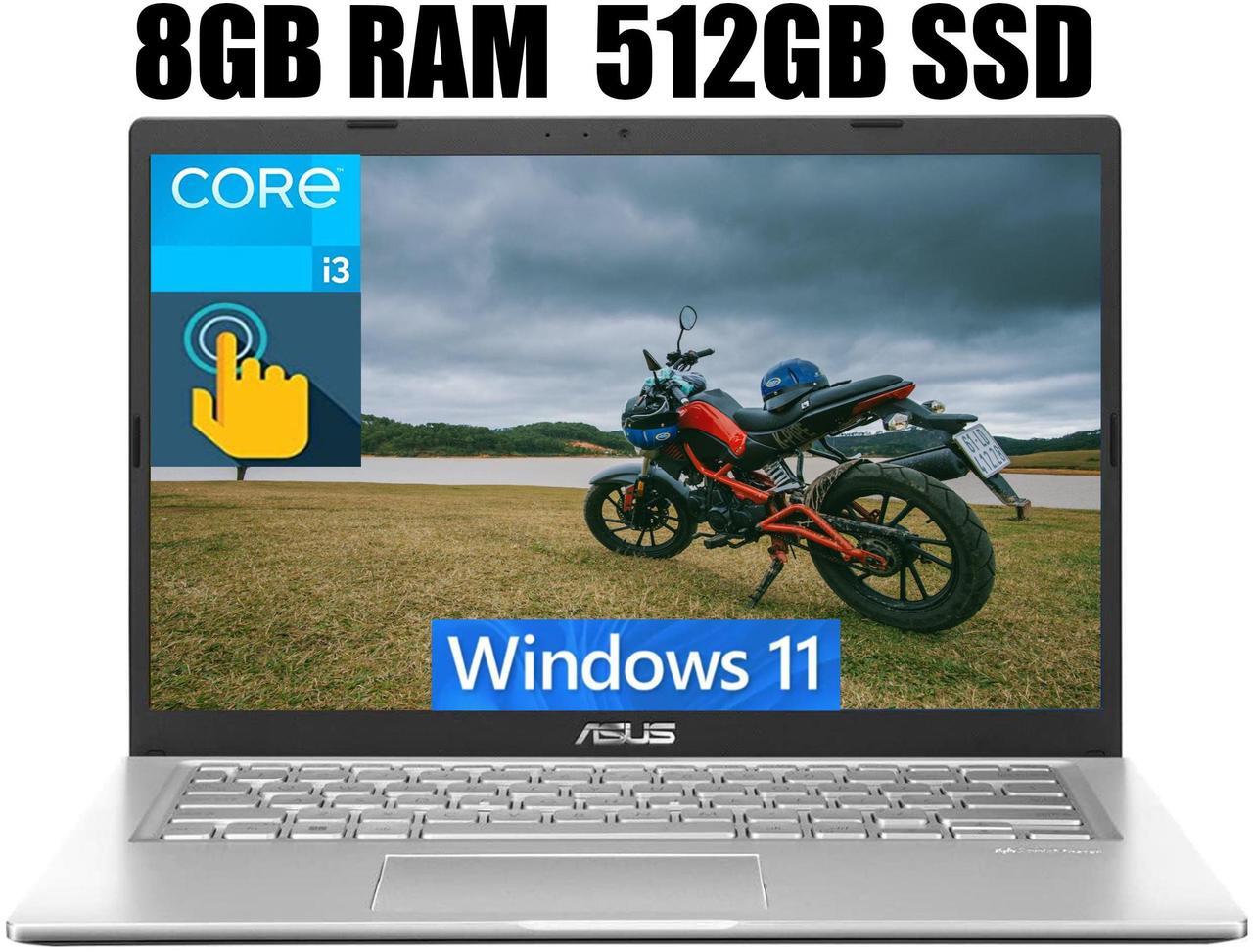 Main image of ASUS Vivobook 14 Laptop, 14" HD Touchscreen, 11th Gen Intel Core i3-1115G4 2 cores Processor, Intel UHD Graphics, HDMI, Webcam, 8GB DDR4  512GB PCIe SSD, Windows 11