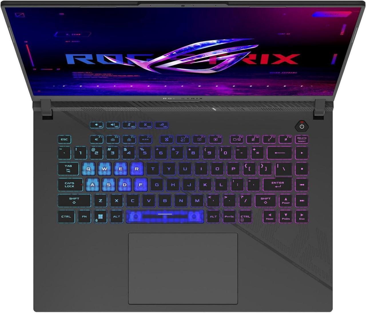 Alt view image 4 of 7 - ASUS ROG Strix G16 Gaming Laptop, 16.0" QXGA (2560x1600) 240Hz Display, Intel Core i9-14900HX 24-Cores Processor, GeForce RTX 4060 8GB GDDR6, Wi-Fi 6E, 32GB DDR5  512GB PCIe SSD, Windows 11