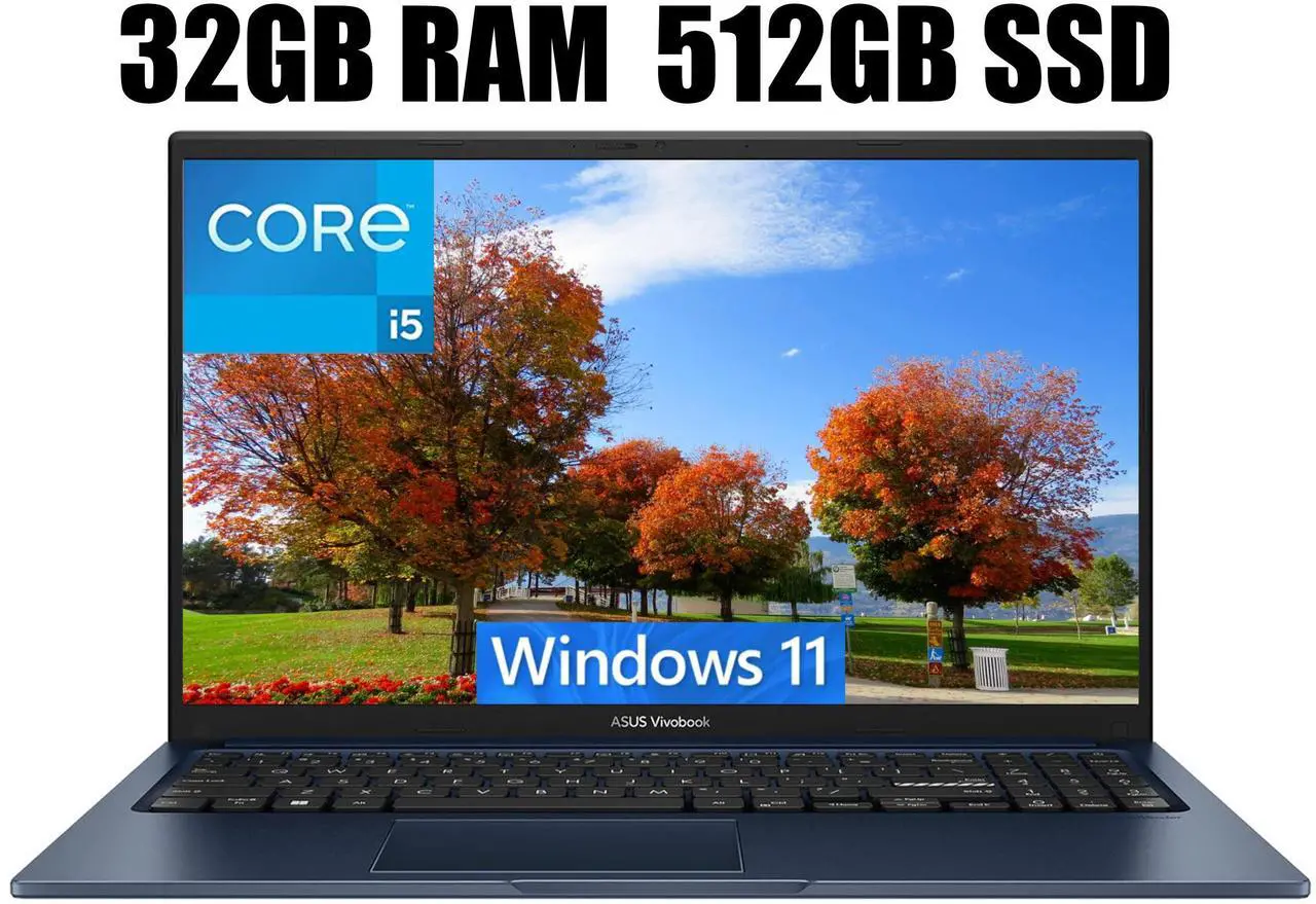 Main image of ASUS Vivobook 14 Laptop, 14" FHD (1920 x 1080) Display, Intel Core i5-1235U 6 Cores Processor, Intel Iris Xe Graphics, Numeric Keypad, Webcam, 32GB DDR4  512GB PCIe SSD, Windows 11
