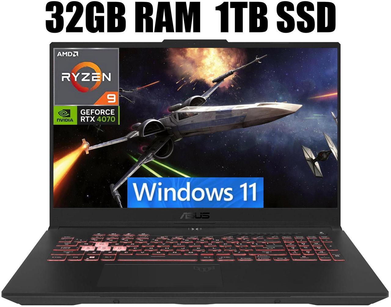 Main image of ASUS TUF Gaming A15 Gaming Laptop, 15.6" FHD 144Hz Display, AMD Ryzen 9 7940HS 8 Core Processor, NVIDIA GeForce RTX 4070 8GB GDDR6, Wi-Fi 6, 32GB DDR5  1TB PCIe SSD, Windows 11