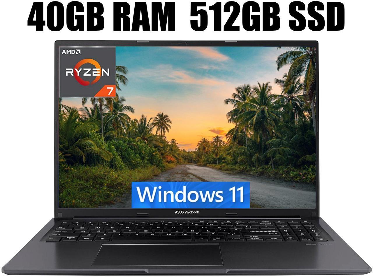 Main image of ASUS VivoBook 16 Laptop, 16" WUXGA (1920 x 1200) Display, AMD Ryzen 7 7730U 8 Cores Processor, AMD Radeon Graphics, Fingerprint Sensor, 40GB DDR4  512GB PCIe SSD, Windows 11