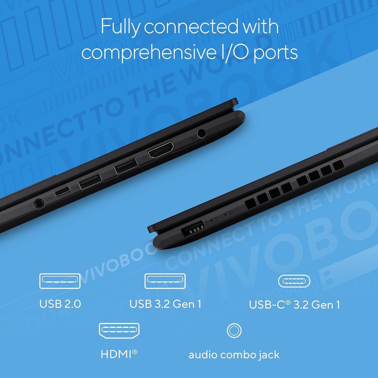 Alt view image 6 of 7 - ASUS Vivobook 16 Laptop, 16" WUXGA (1920 x 1200) 16:10 Display, Intel Core i5-13500H 12 cores Processor, Intel UHD Graphics, Wi-Fi 5 + Bluetooth 4.1, 32GB DDR4  512GB PCIe SSD, Windows 11