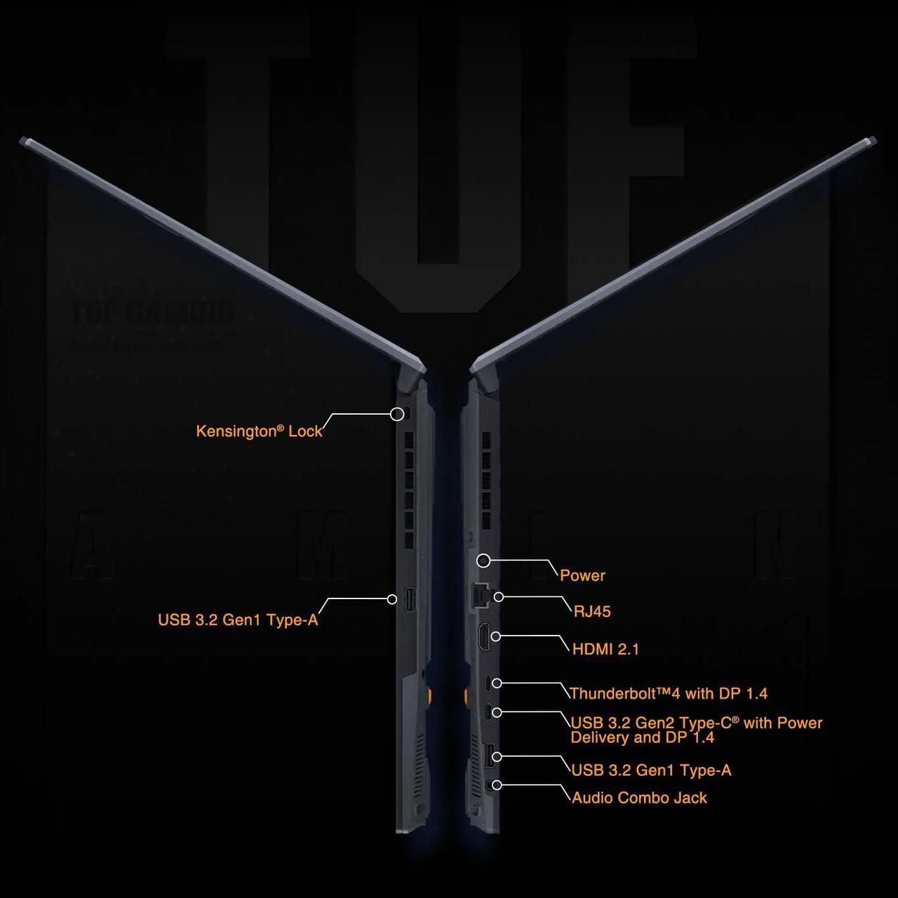Alt view image 6 of 6 - ASUS TUF 15 Gaming Laptop, 15.6" FHD 144Hz Display, Intel Core i7-13620H 10 Cores Processor, NVIDIA GeForce RTX 4070 8 GB GDDR6, RGB Backlit Keyboard, Wi-Fi 6, 32GB DDR5  2TB PCIe SSD, Windows 11 Pro