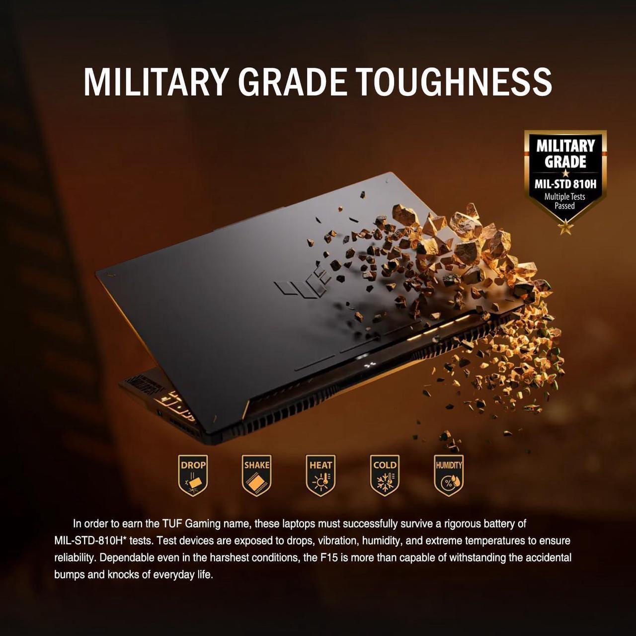 Alt view image 5 of 6 - ASUS TUF 15 Gaming Laptop, 15.6" FHD 144Hz Display, Intel Core i7-13620H 10 Cores Processor, NVIDIA GeForce RTX 4070 8 GB GDDR6, RGB Backlit Keyboard, Wi-Fi 6, 32GB DDR5  2TB PCIe SSD, Windows 11 Pro