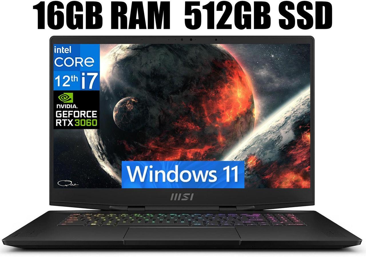 Main image of MSI Stealth GS77 17 Gaming Laptop, 17.3" FHD 144Hz  Display, Intel Core i7-12700H 14 Cores, NVIDIA GeForce RTX 3060 6GB GDDR6 Graphics, Thunderbolt 4, 16GB DDR5  512GB PCIe SSD, Windows 11