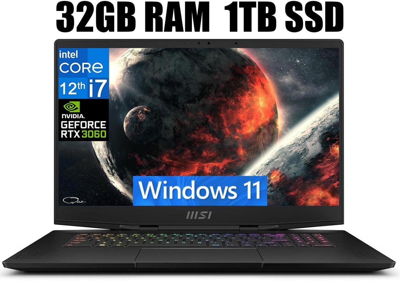 Main image of MSI Stealth GS77 17 Gaming Laptop, 17.3" FHD 144Hz  Display, Intel Core i7-12700H 14 Cores, NVIDIA GeForce RTX 3060 6GB GDDR6 Graphics, Thunderbolt 4, 32GB DDR5  1TB PCIe SSD, Windows 11