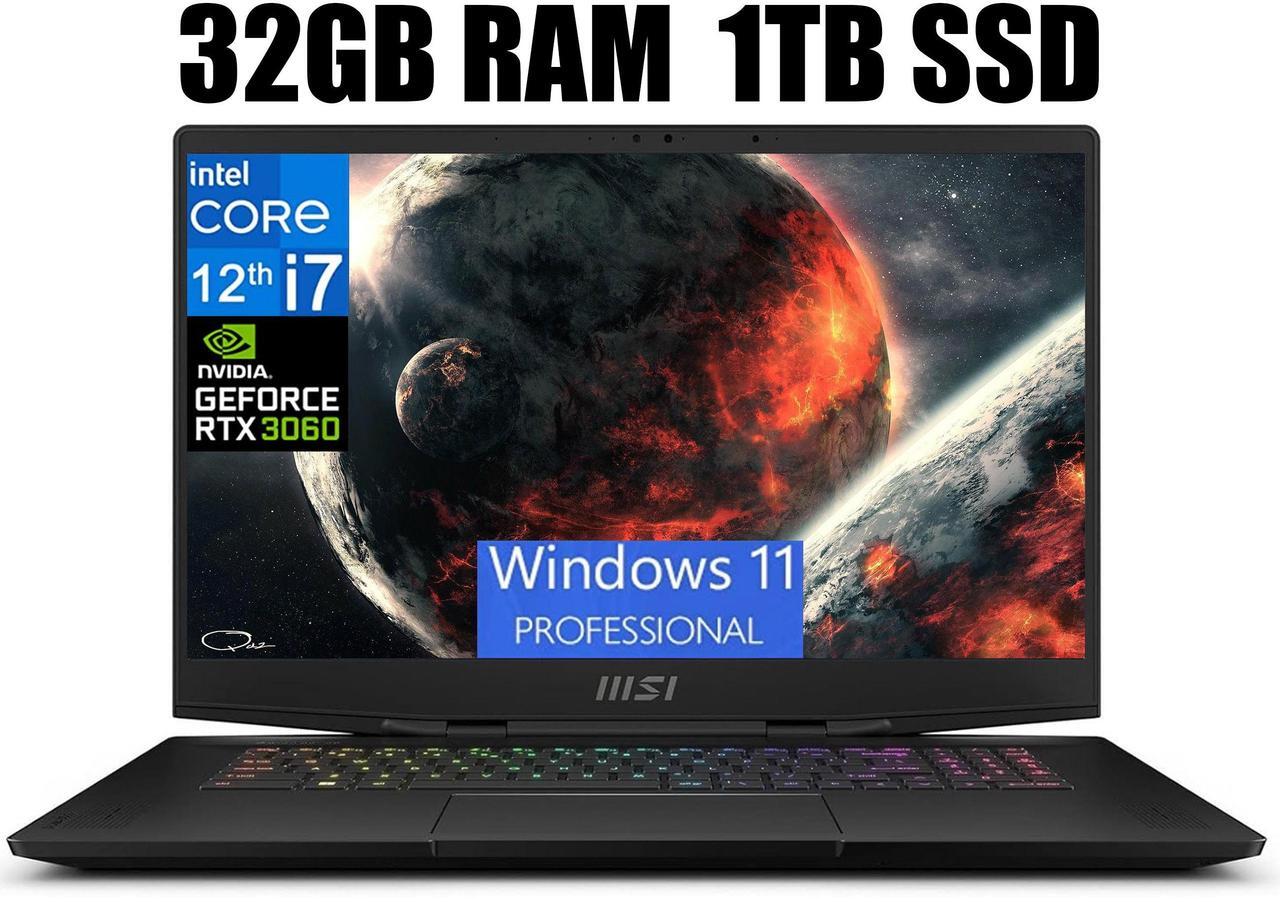Main image of MSI Stealth GS77 17 Gaming Laptop, 17.3" FHD 144Hz  Display, Intel Core i7-12700H 14 Cores, NVIDIA GeForce RTX 3060 6GB GDDR6 Graphics, Thunderbolt 4, 32GB DDR5  1TB PCIe SSD, Windows 11 Pro