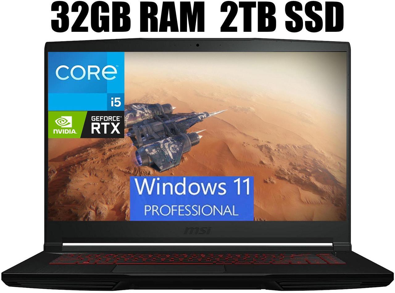 Main image of MSI Thin GF63 15 Gaming Laptop, 15.6" FHD 144Hz Display, Intel Core i5-12450H 10 cores Up to 4.7 GHz Processor, GeForce RTX 2050 4 GB, Cooler Boost 5, 32GB DDR4  2TB PCIe SSD, Windows 11 Pro