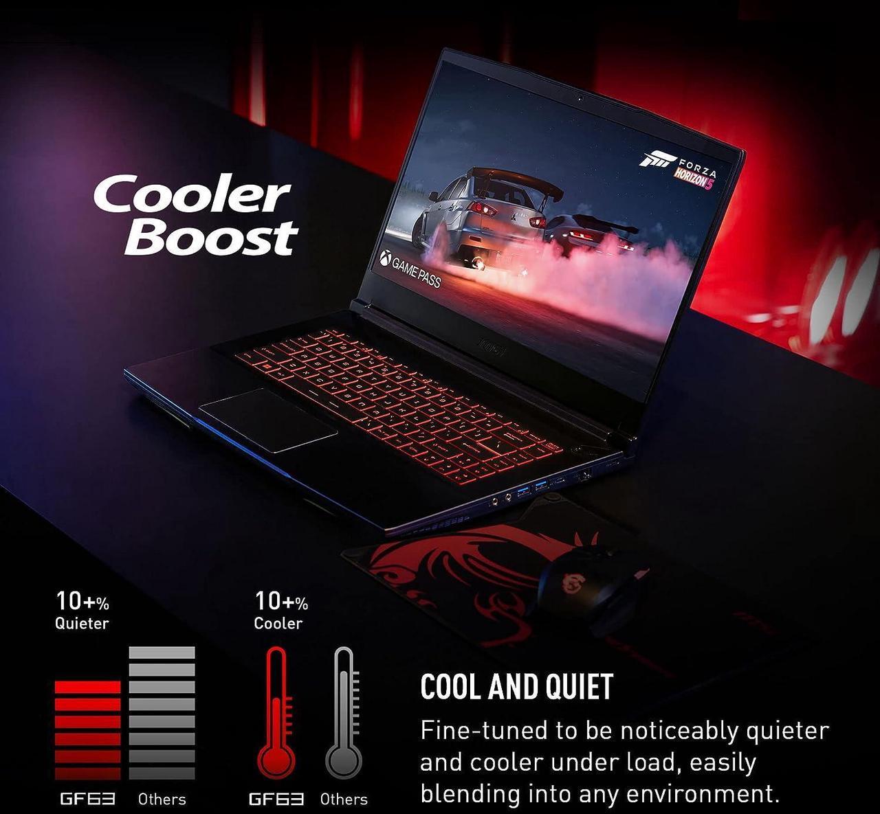 Alt view image 5 of 5 - MSI Thin GF63 15 Gaming Laptop, 15.6" FHD 144Hz Display, Intel Core i5-12450H 10 cores Up to 4.7 GHz Processor, GeForce RTX 2050 4 GB, Cooler Boost 5, 16GB DDR4  512GB PCIe SSD, Windows 11