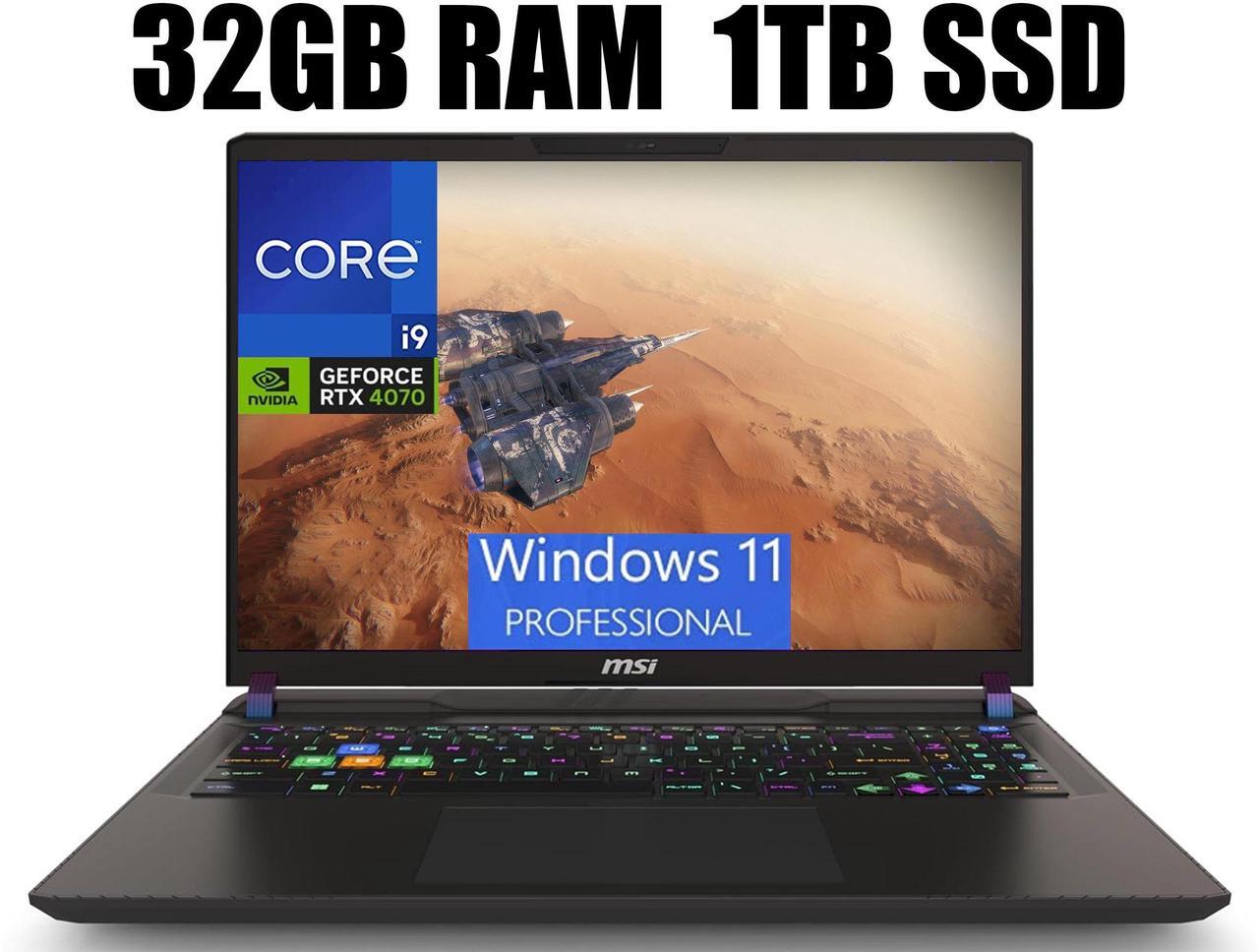 Main image of MSI Vector 16 Gaming Laptop, 16" QHD+ 240Hz, Intel Core i9-14900HX 24 Cores Processor, NVIDIA GeForce RTX 4070 8GB GDDR6, Thunderbolt 4, Cooler Boost 5, 32GB DDR5  1TB PCIe SSD, Windows 11 Pro