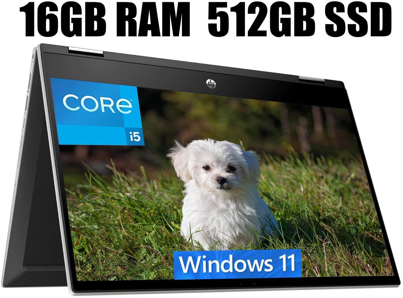 Main image of HP Pavilion x360 2-in-1 14 Laptop, 14" FHD (1920 x 1080) Touchscreen, Intel Core i5-1135G7 Quad-core, Iris Xe Graphics, Wi-Fi 6 and Bluetooth 5, 16GB DDR4  512GB PCIe SSD, Windows 11