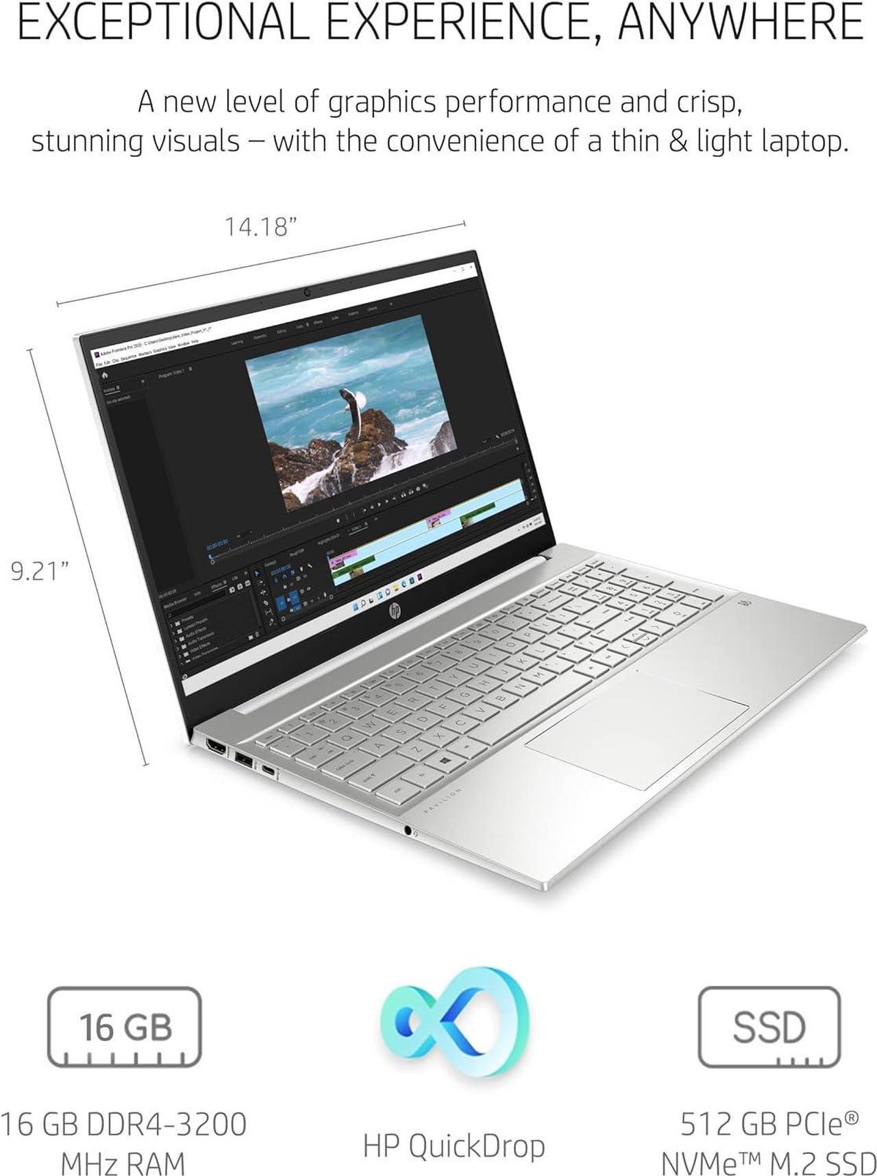 Alt view image 4 of 7 - HP Pavilion 15 Laptop, 15.6" FHD (1920 x 1080) Display, Intel Core i7-1165G7 4 cores Processor, Iris Xe Graphics, Audio by B&O, WFi 6, HDMI, 32GB DDR4  1TB PCIe SSD, Windows 11