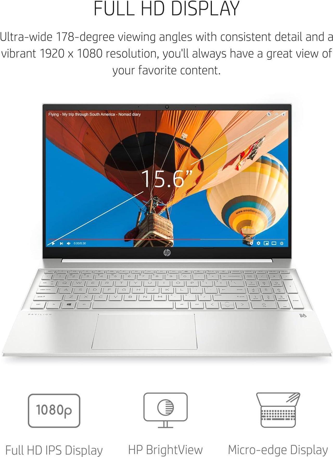 Alt view image 5 of 7 - HP Pavilion 15 Laptop, 15.6" FHD (1920 x 1080) Display, Intel Core i7-1165G7 4 cores Processor, Iris Xe Graphics, Audio by B&O, WFi 6, HDMI, 32GB DDR4  1TB PCIe SSD, Windows 11