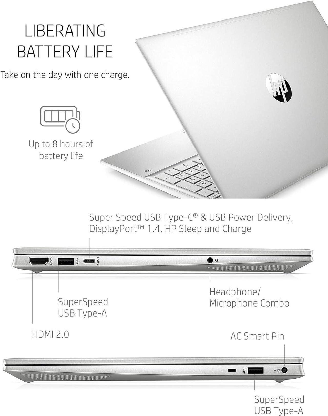 Alt view image 7 of 7 - HP Pavilion 15 Laptop, 15.6" FHD (1920 x 1080) Display, Intel Core i7-1165G7 4 cores Processor, Iris Xe Graphics, Audio by B&O, WFi 6, HDMI, 32GB DDR4  1TB PCIe SSD, Windows 11