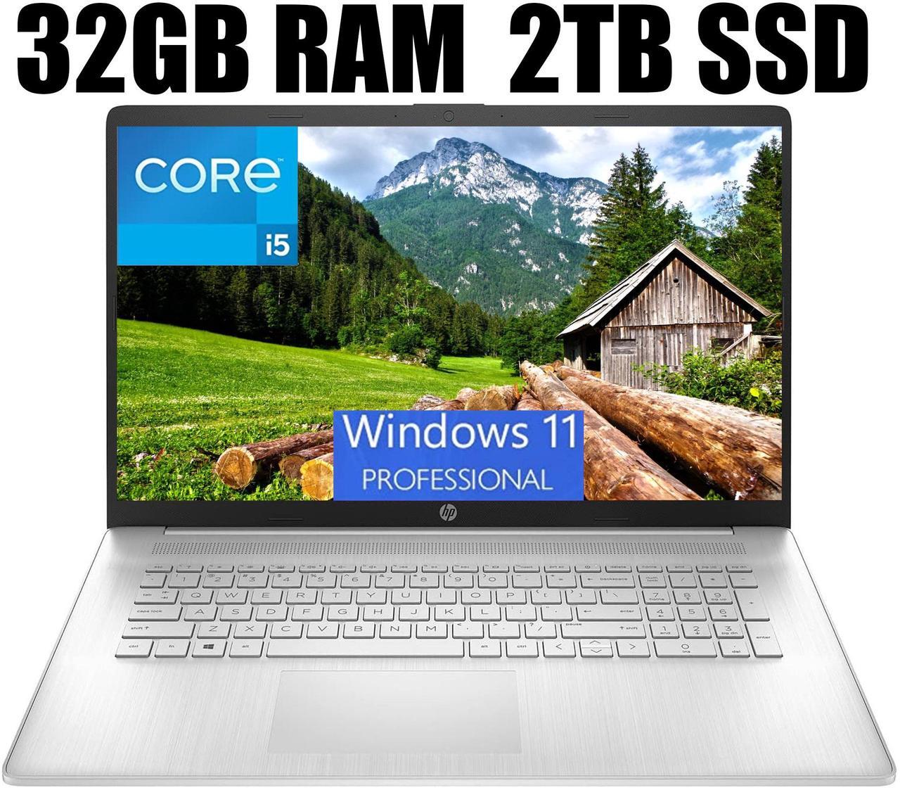 Main image of HP 17 Laptop, 17.3" Full HD (1920 x 1080) Display, Intel Core i5-1135G7 Quad-Core Processor, Intel Iris Xe Graphics, Wi-Fi and Bluetooth, 32GB DDR4  2TB PCIe SSD, Windows 11 Pro