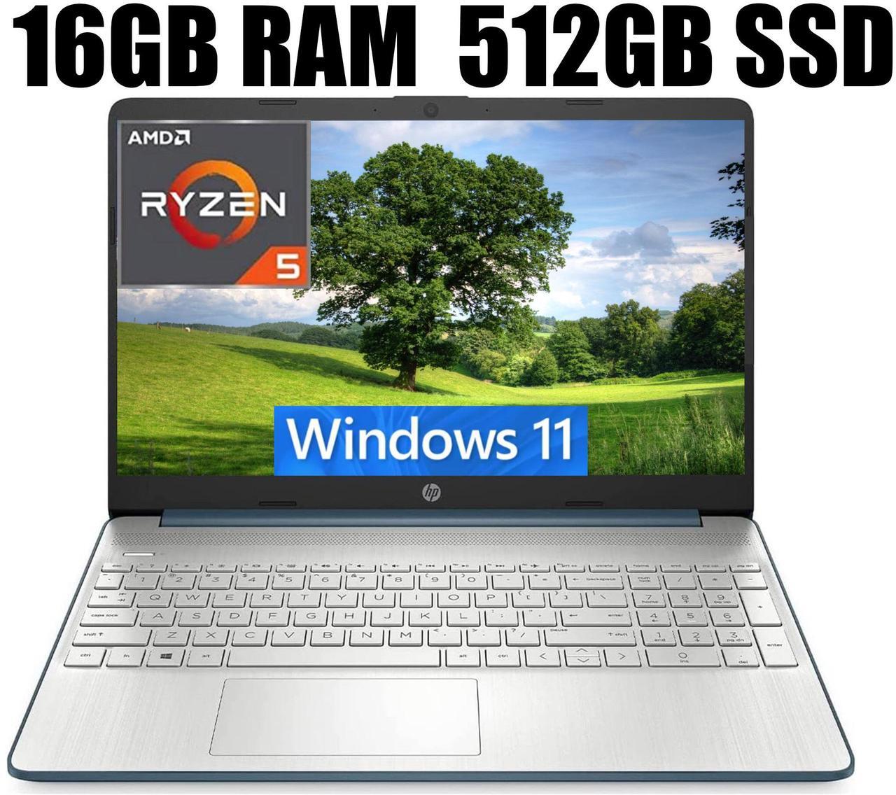 Main image of HP 15 Laptop, 15.6" FHD (1920 x 1080) Display, AMD Ryzen 5 5500U 6 Cores Processor, AMD Radeon Graphics, Webcam, SD Card Reader, HDMI, Bluetooth, Wi-Fi, 16GB DDR4  512GB PCIe SSD, Windows 11