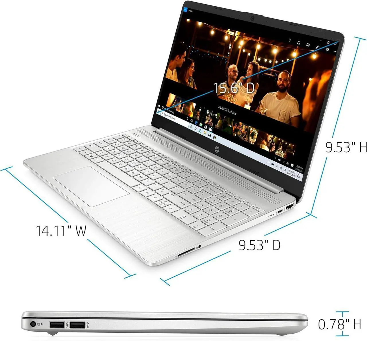 Alt view image 5 of 6 - HP 15 Laptop, 15.6" HD Touchscreen, AMD Ryzen 3 3250U Dual-Core Processor, AMD Radeon Graphics, 720p Webcam, 32GB DDR4  512GB PCIe SSD, Windows 11 Pro