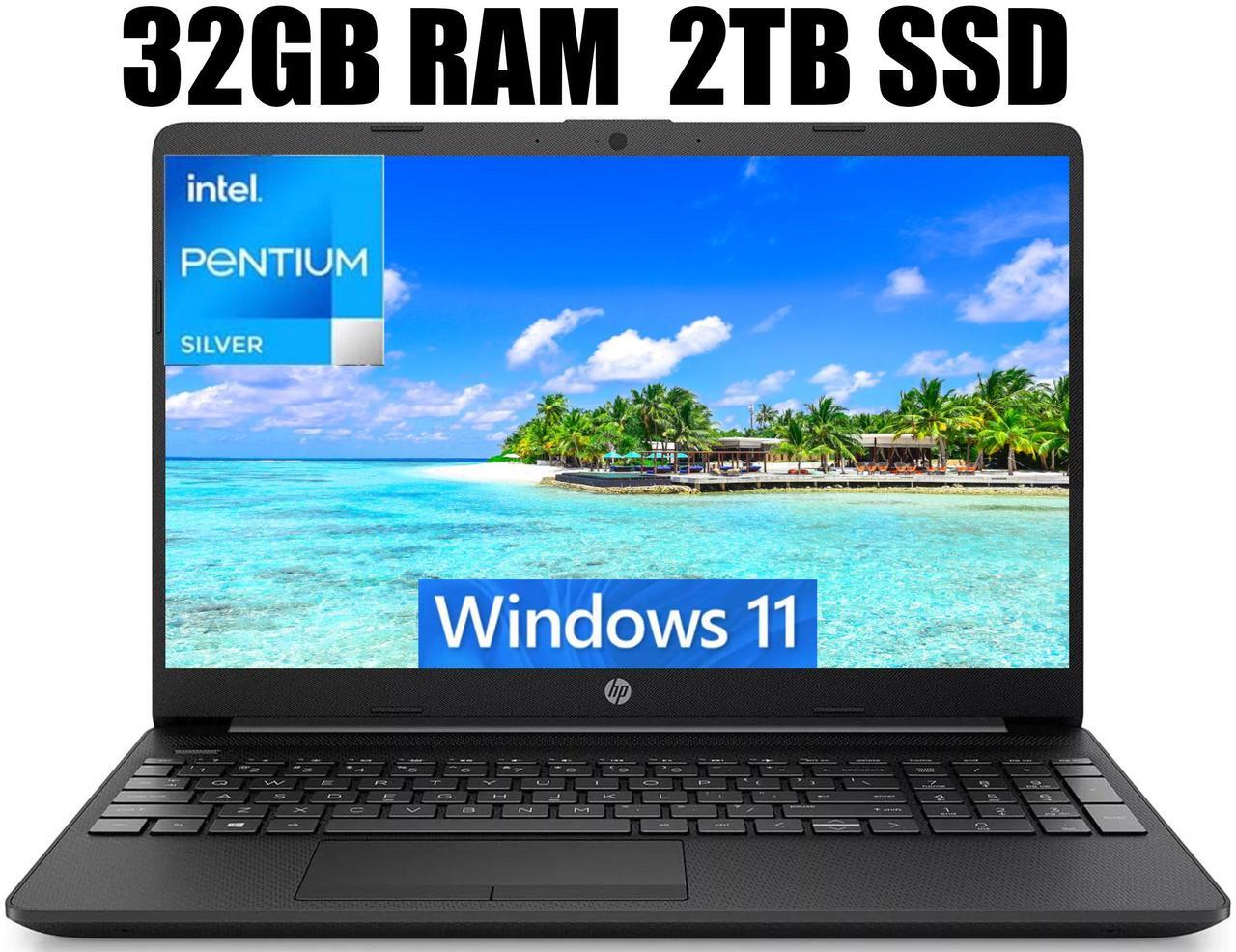 Main image of HP 15 Laptop, 15.6" HD Display, Intel Pentium N5030 4 cores Processor, Intel UHD Graphics, Media Card Reader, Wi-Fi, 32GB DDR4  2TB PCIe SSD, Windows 11