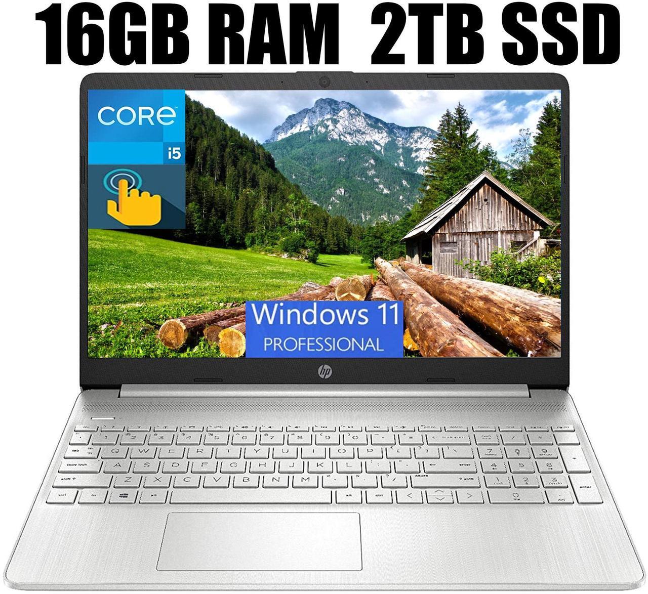Main image of HP 15 Laptop, 15.6" FHD (1920 x 1080) Touchscreen, Intel Core i5-1135G7 4 Cores up to 4.20 Processor, Intel Iris Xe Graphics, Webcam, Wi-Fi, Bluetooth, 16GB DDR4  2TB PCIe SSD, Windows 11 Pro