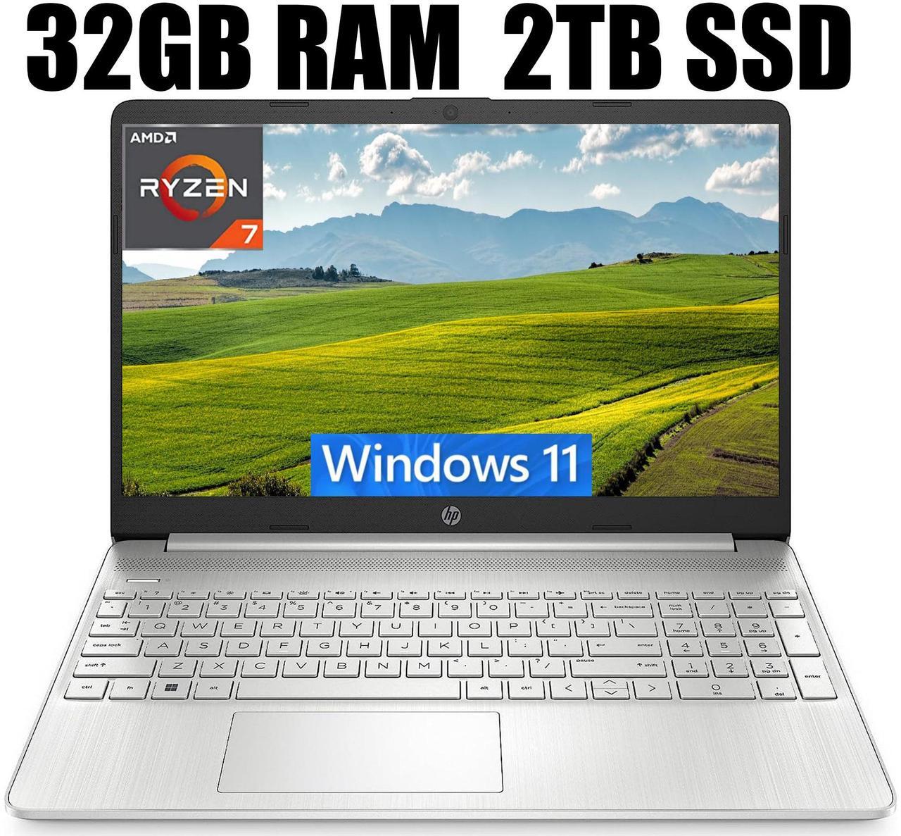 Main image of HP 15 Laptop, 15.6 HD display, AMD Ryzen 7 5700U 8 cores Processor, AMD Radeon Graphics, Full-Size Keyboard, Wi-Fi 6 & Bluetooth, 32GB DDR4  2TB PCIe SSD, Windows 11