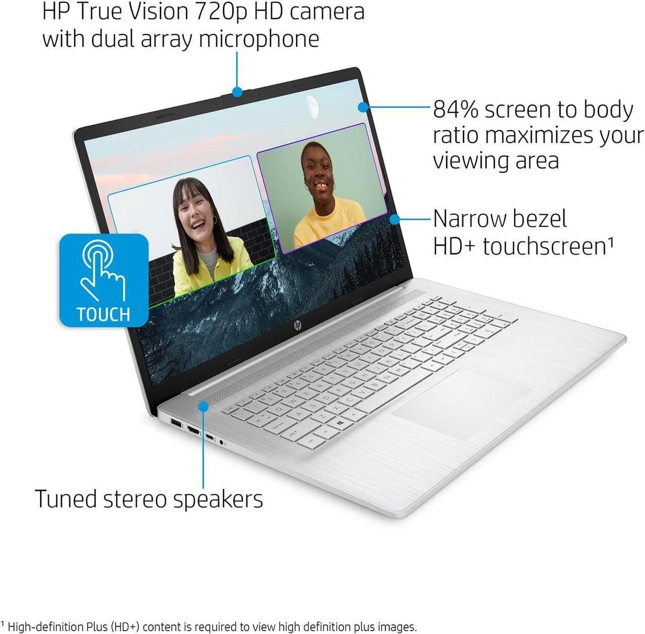 Alt view image 5 of 6 - HP 17 Laptop, 17.3" HD+ (1600 x 900) Touchscreen, AMD Ryzen 5 5500U 6 cores Processor, AMD Radeon Graphics, Wi-Fi, Bluetooth, 720p HD Camera, 16GB DDR4  1TB PCIe SSD, Windows 11 Pro