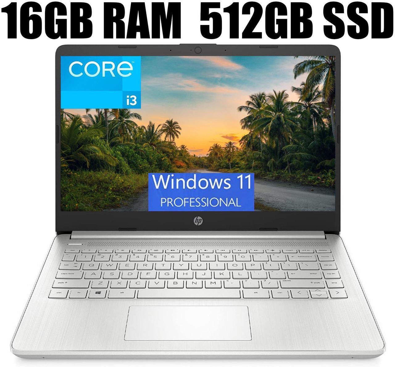 Main image of HP Pavilion 14 Laptop, 14" FHD (1920 x 1080) Display, Intel Core i3-1125G4 4 cores Processor, Intel UHD Graphics, Webcam, HDMI, WiFi, Bluetooth, 16GB DDR4  512GB PCIe SSD, Windows 11 Pro