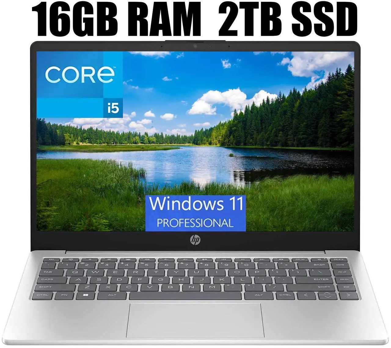 Main image of HP 17 Laptop, 17.3" FHD (1920 x 1080) Display, Intel Core i5-1335U 10-Cores Processor, Intel Iris Xe Graphics, Wi-Fi 6, Backlit Keyboard, 16GB DDR4  2TB PCIe SSD, Windows 11 Pro