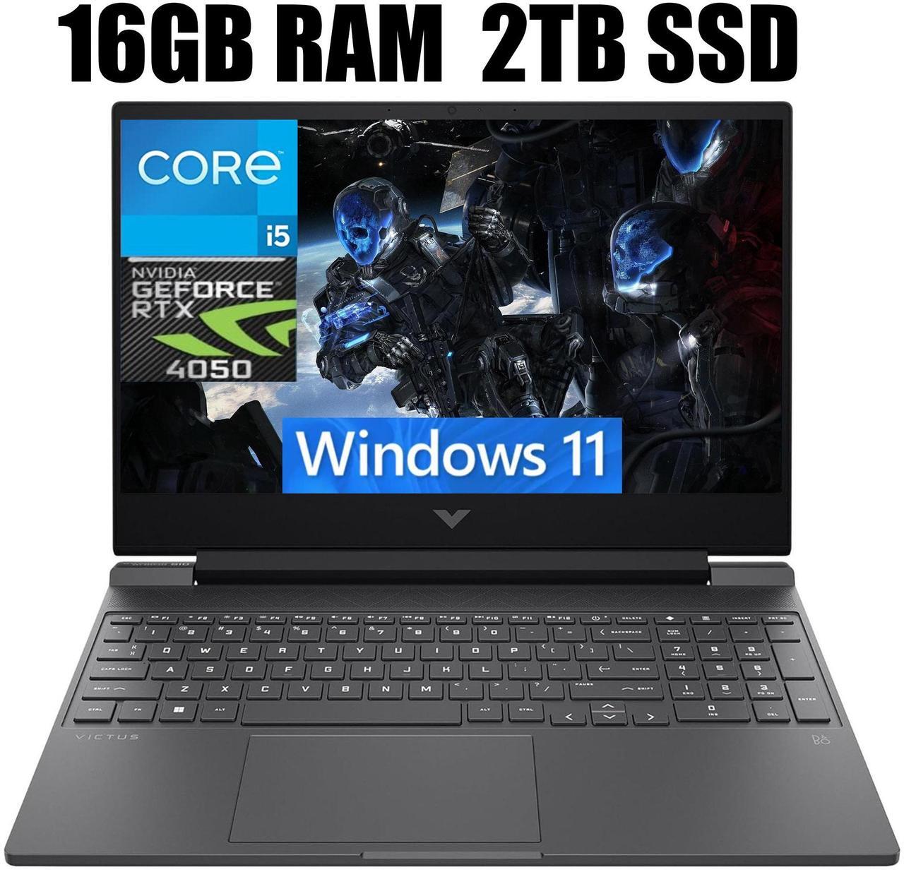 Main image of HP Victus 15 Gaming Laptop, 15.6" FHD 144Hz Display, Intel Core i5-13420H 8-core Processor, NVIDIA GeForce RTX 4050 6GB Graphic, Wi-Fi 6 Backlit Keyboard, 16GB DDR4  2TB PCIe SSD, Windows 11